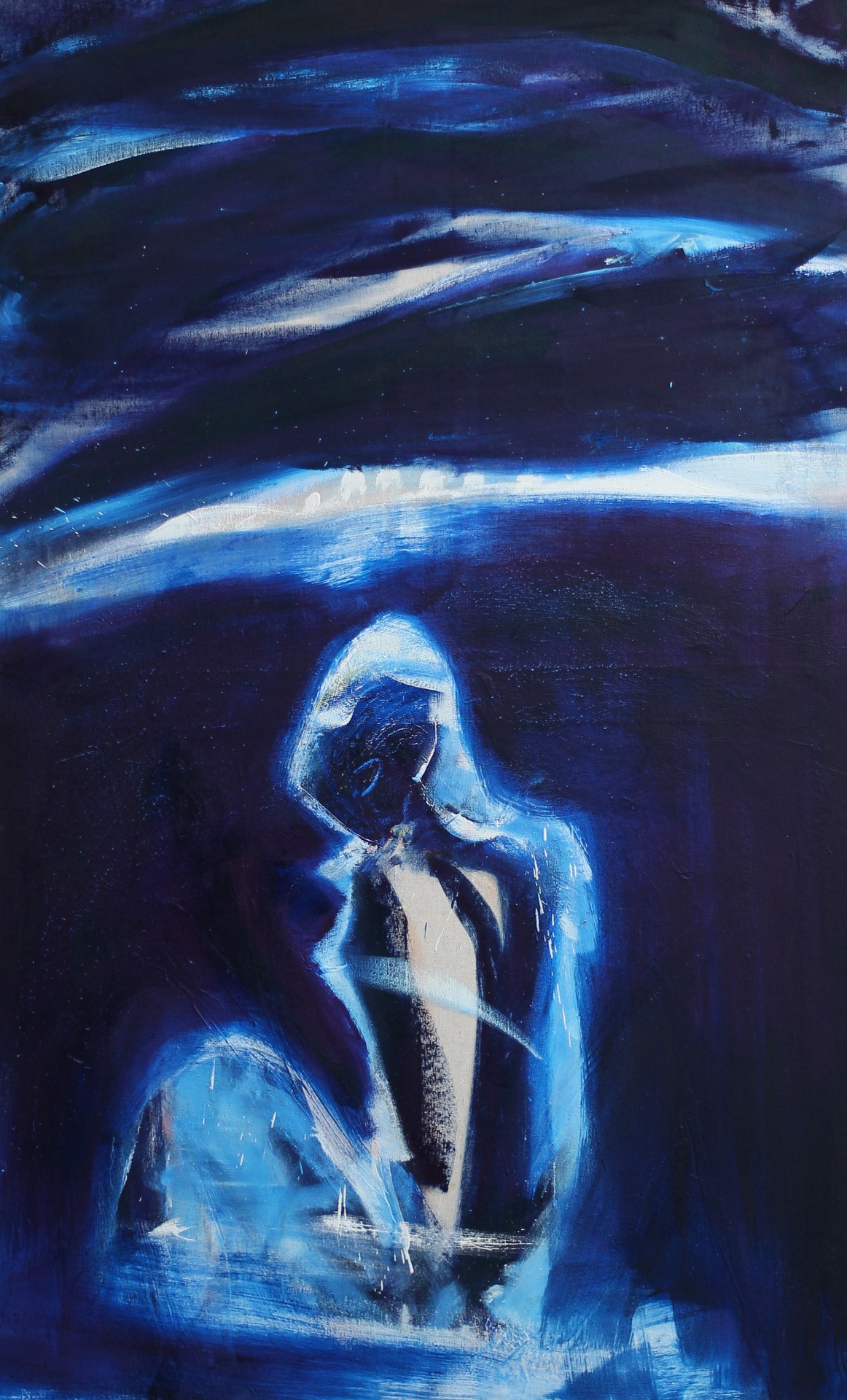"Femme bleue dans la forêt"  180x113 cm   2018 ® vendu 